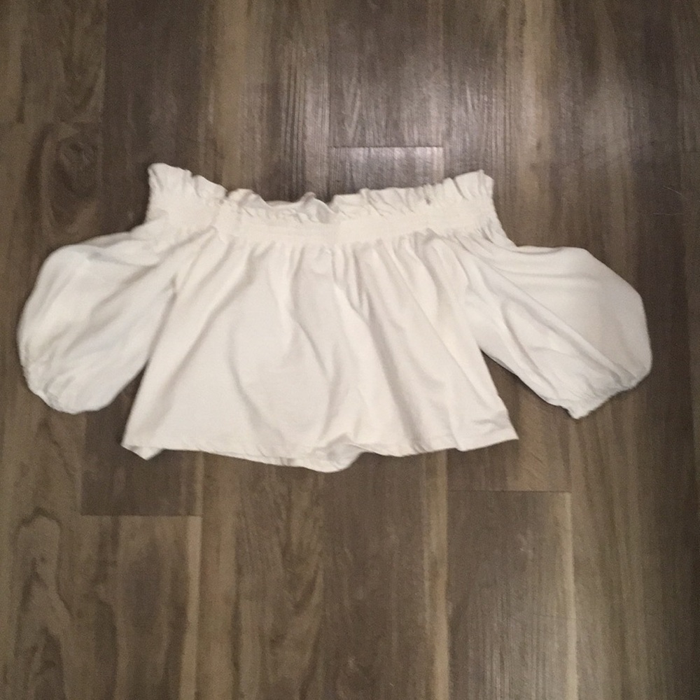 Zara Off the Shoulder White Top